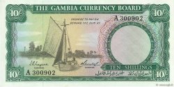 10 Shillings GAMBIA  1965 P.01a UNC