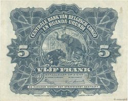 5 Francs BELGIAN CONGO  1953 P.21 VF+