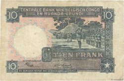 10 Francs CONGO BELGA  1952 P.22 MB
