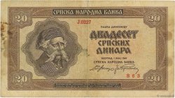 20 Dinara SERBIA  1941 P.25 BB