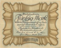 50 Mark DEUTSCHLAND  1918 P.065 SS
