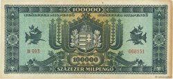 100000 Milpengö HUNGARY  1946 P.127 XF