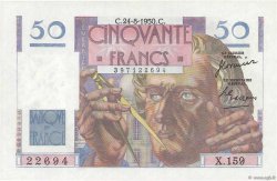 50 Francs LE VERRIER FRANCE  1950 F.20.16 AU+