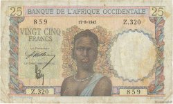25 Francs FRENCH WEST AFRICA  1943 P.38 MB