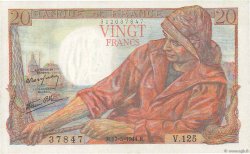 20 Francs PÊCHEUR FRANCE  1944 F.13.09 UNC-