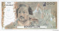 1000 Francs BALZAC Échantillon FRANKREICH  1980 EC.1980.01