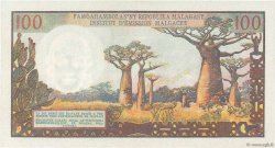 100 Francs - 20 Ariary MADAGASCAR  1966 P.057a AU+