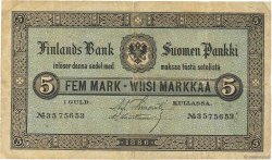 5 Markkaa FINLANDIA  1886 P.A50b q.MB