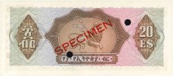 20 Dollars Spécimen ÉTHIOPIE  1961 P.21s NEUF