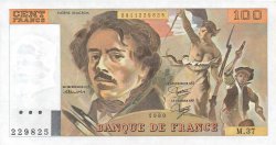 100 Francs DELACROIX modifié FRANCE  1980 F.69.04b UNC-