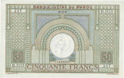 50 Francs MAROKKO  1947 P.21 VZ+