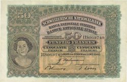 50 Francs SWITZERLAND  1942 P.34m VF