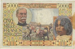 5000 Francs MADAGASCAR  1950 P.049a BC