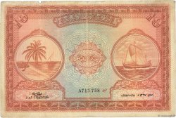 10 Rupees MALDIVES ISLANDS  1947 P.05a