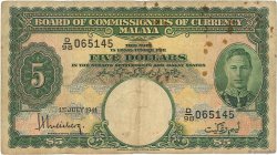 5 Dollars MALAYA  1941 P.12 S