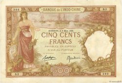 500 Francs DSCHIBUTI   1938 P.09b fSS