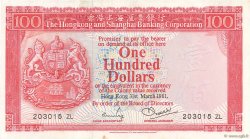100 Dollars HONG KONG  1981 P.187c