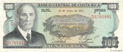 100 Colones COSTA RICA  1974 P.240a AU
