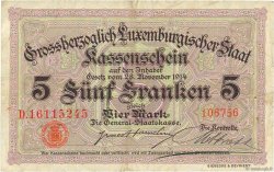 5 Francs /  4 Marks LUSSEMBURGO  1914 P.23 BB