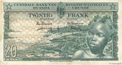 20 Francs BELGIAN CONGO  1959 P.31 VF
