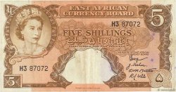 5 Shillings EAST AFRICA (BRITISH)  1958 P.37 VF