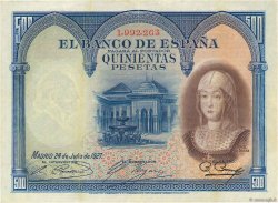 500 Pesetas ESPAÑA  1927 P.073c MBC