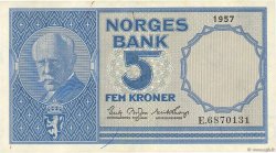 5 Kroner NORVÈGE  1957 P.30c MBC+