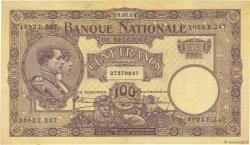100 Francs BÉLGICA  1924 P.095 MBC+