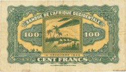 100 Francs FRENCH WEST AFRICA  1942 P.31a VF