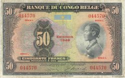 50 Francs CONGO BELGA  1949 P.16g MB