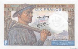 10 Francs MINEUR FRANCIA  1942 F.08.05 FDC