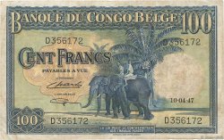 100 Francs CONGO BELGE  1947 P.17c