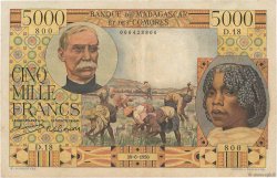 5000 Francs MADAGASCAR  1950 P.049a MBC