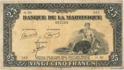25 Francs MARTINIQUE  1943 P.17 TB