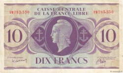 10 Francs FRENCH EQUATORIAL AFRICA Brazzaville 1943 P.11a VF