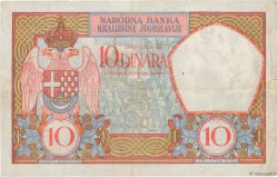 10 Dinara YUGOSLAVIA  1929 P.026 VF