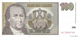 100 Dinara YUGOSLAVIA  1996 P.152 UNC-
