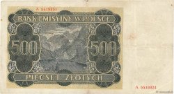 500 Zlotych POLOGNE  1940 P.098 TTB