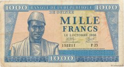 1000 Francs GUINEA  1958 P.09 BC a MBC