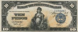 10 Pesos PHILIPPINES  1920 P.014 XF+