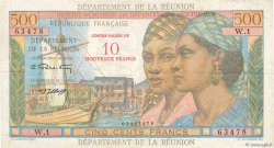 10 NF sur 500 Francs Pointe à Pitre REUNION INSEL  1971 P.54b fSS