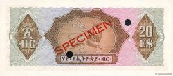 20 Dollars Spécimen ETIOPIA  1961 P.21s FDC