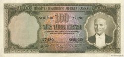 100 Lira TURKEY  1952 P.167a VF