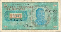 20 Francs KATANGA  1960 P.06a B a MB