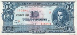 10 Bolivianos BOLIVIA  1945 P.139a XF