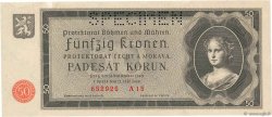 50 Korun Spécimen BöHMEN UND Mähren  1940 P.05s fST