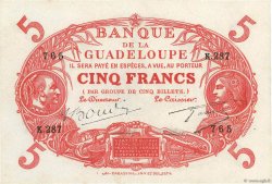 5 Francs Cabasson rouge GUADELOUPE  1945 P.07e