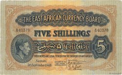 5 Shillings AFRICA DI L EST BRITANNICA   1943 P.28b