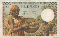 1000 Francs AFRIQUE ÉQUATORIALE FRANÇAISE  1957 P.34 MBC