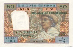 50 Francs - 10 Ariary MADAGASCAR  1969 P.061